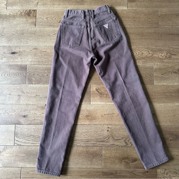 Vintage GUESS Brown High Waisted Jeans Sz 27 - Picture 3 of 8